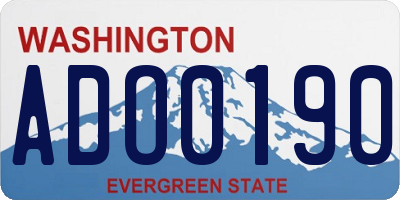 WA license plate ADO0190
