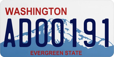 WA license plate ADO0191