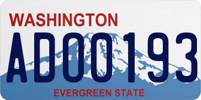 WA license plate ADO0193