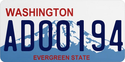 WA license plate ADO0194
