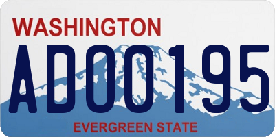 WA license plate ADO0195