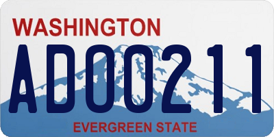 WA license plate ADO0211