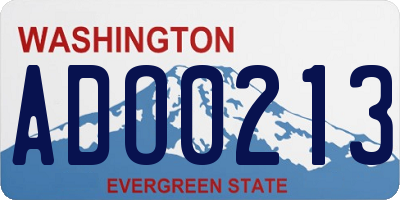 WA license plate ADO0213