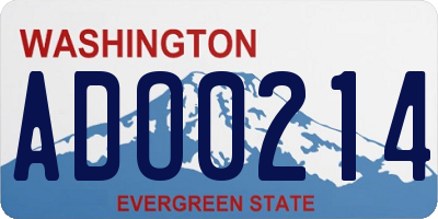 WA license plate ADO0214