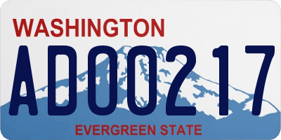 WA license plate ADO0217