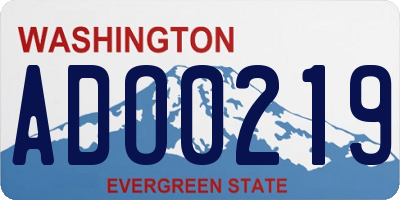 WA license plate ADO0219