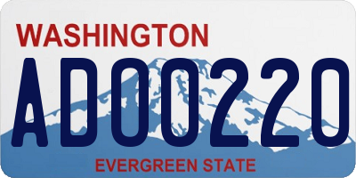 WA license plate ADO0220