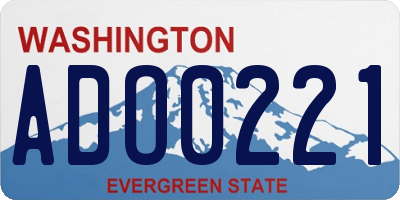 WA license plate ADO0221