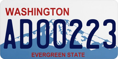 WA license plate ADO0223