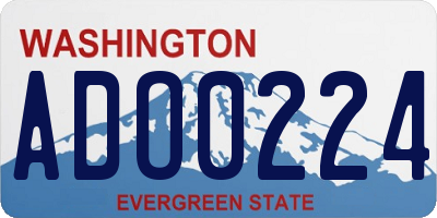 WA license plate ADO0224