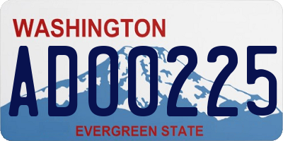 WA license plate ADO0225