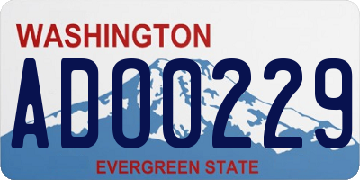 WA license plate ADO0229