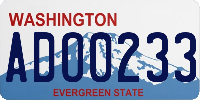 WA license plate ADO0233