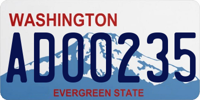 WA license plate ADO0235