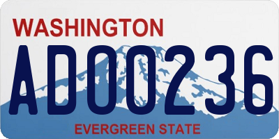 WA license plate ADO0236