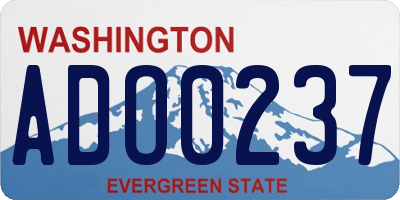 WA license plate ADO0237
