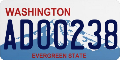 WA license plate ADO0238