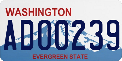 WA license plate ADO0239