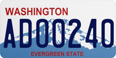 WA license plate ADO0240