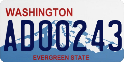 WA license plate ADO0243