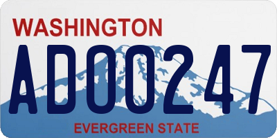 WA license plate ADO0247