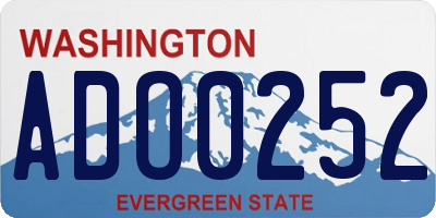 WA license plate ADO0252