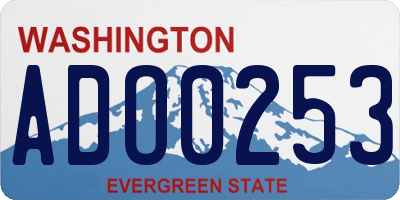 WA license plate ADO0253