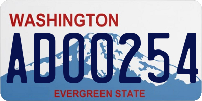 WA license plate ADO0254