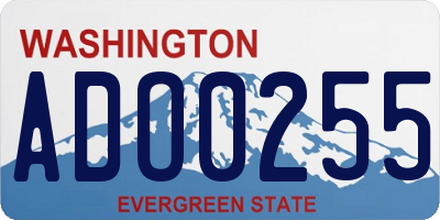 WA license plate ADO0255