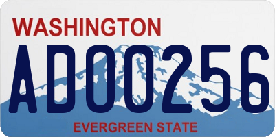 WA license plate ADO0256