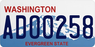 WA license plate ADO0258