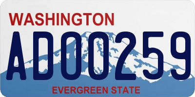 WA license plate ADO0259