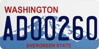 WA license plate ADO0260