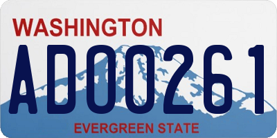 WA license plate ADO0261