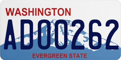 WA license plate ADO0262