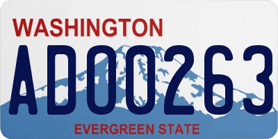 WA license plate ADO0263