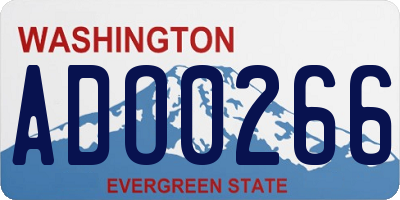 WA license plate ADO0266