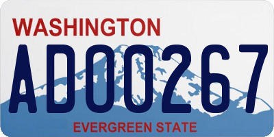 WA license plate ADO0267