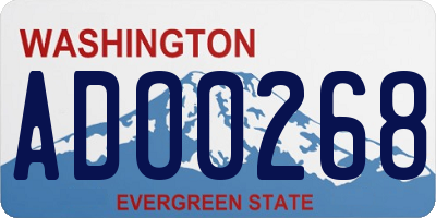 WA license plate ADO0268