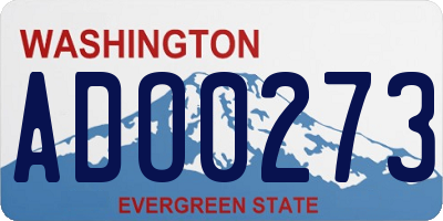 WA license plate ADO0273