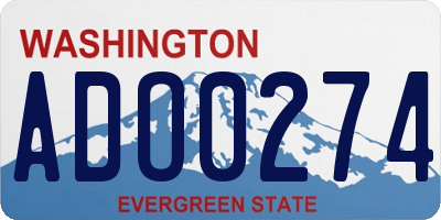 WA license plate ADO0274