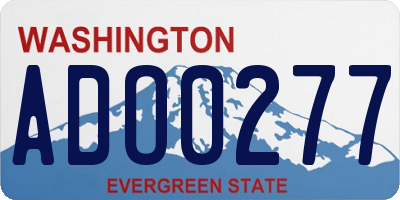 WA license plate ADO0277