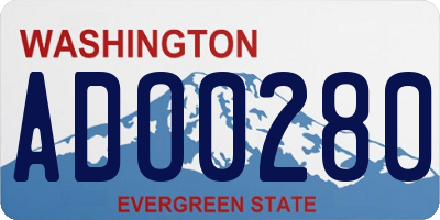 WA license plate ADO0280