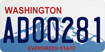 WA license plate ADO0281