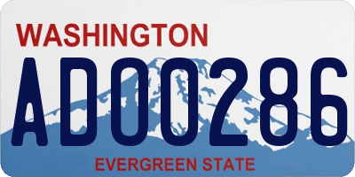 WA license plate ADO0286