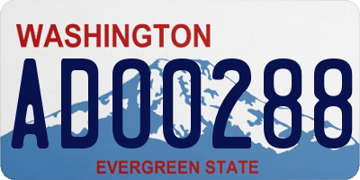 WA license plate ADO0288