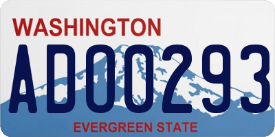 WA license plate ADO0293