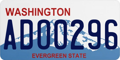 WA license plate ADO0296