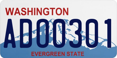 WA license plate ADO0301