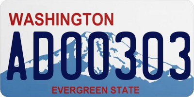 WA license plate ADO0303